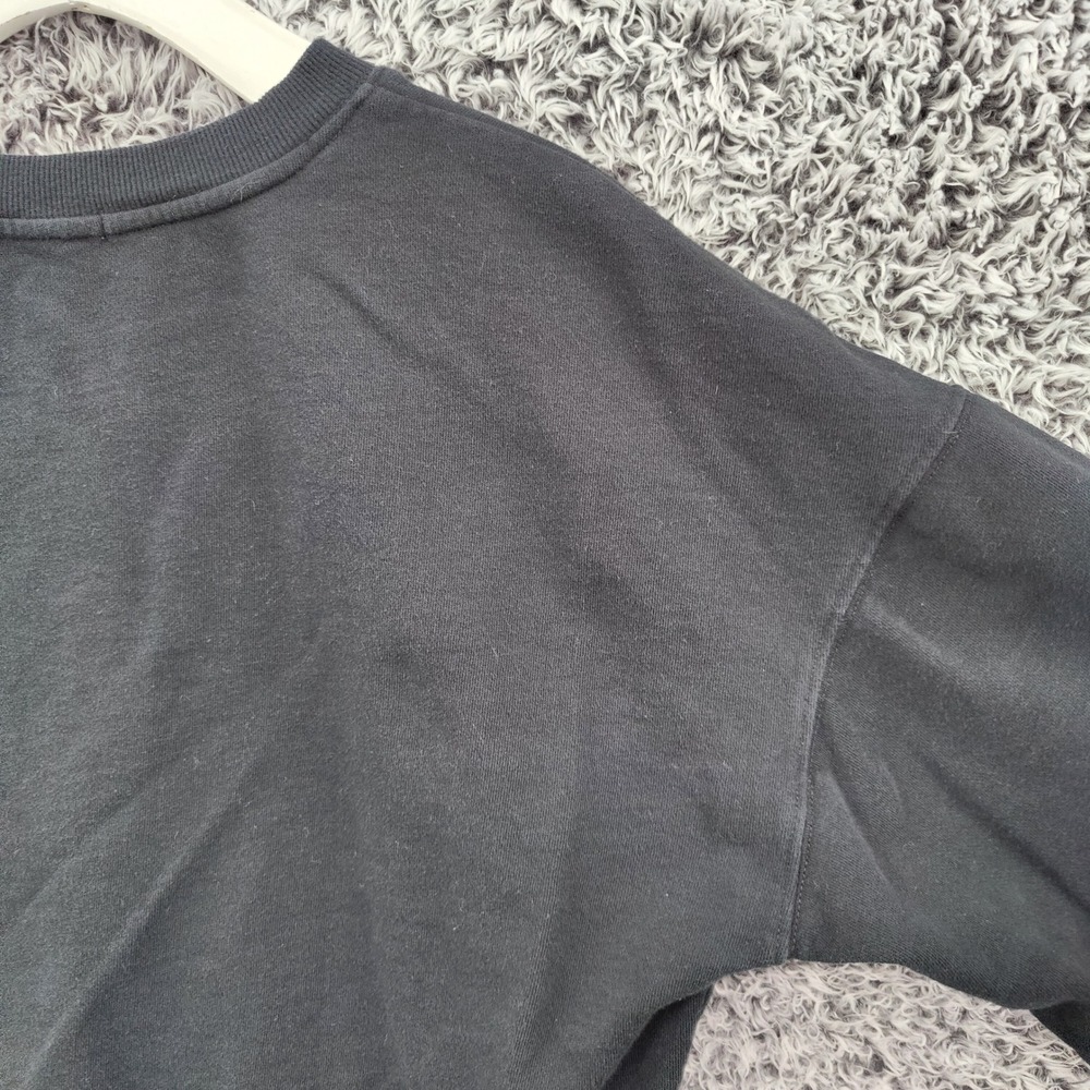 Z Supply Womens Parisian Chic Je T'aime Sweatshirt M Black Cotton Graphic Crop - Picture 12 of 16
